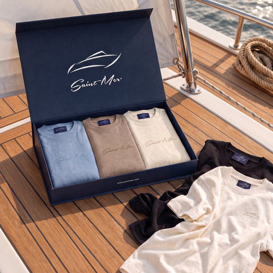 Pak x 3 Camisetas santorini Saint Mer para hombre, 100% algodon